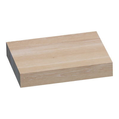 BRAUER Wastafelblad - eiken opgedikt - 60x50x10cm - zonder kraangat - Hout white oak