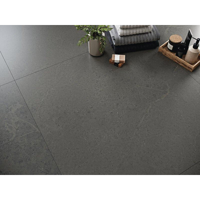 ÉCHANTILLON Terravito Allora carreau mural et de sol - 60x60cm - rectifié - Aspect béton - Anthracite mat (anthracite)