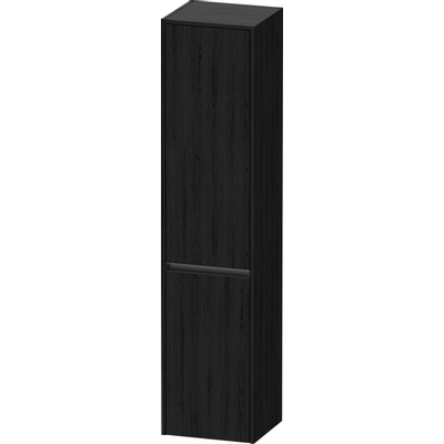 Duravit Ketho.2 Hoge kast - met 2 deuren - 40x176x36cm links - met tip oneiken - mat zwart eiken