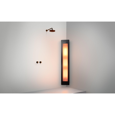Sunshower Round Plus L infrarouge + lumière UV apparent incl. kit d'installation angle 185x33x25cm corps entier Black