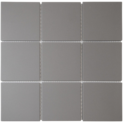 London Full body Vloertegel - 9.5x9.5cm - Porselein - Dark Grey