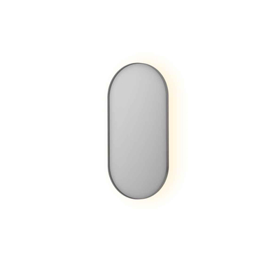 INK SP21 miroir – ovale – 50 x 100 cm – LED indirecte – chauffage de miroir – Inox brossé