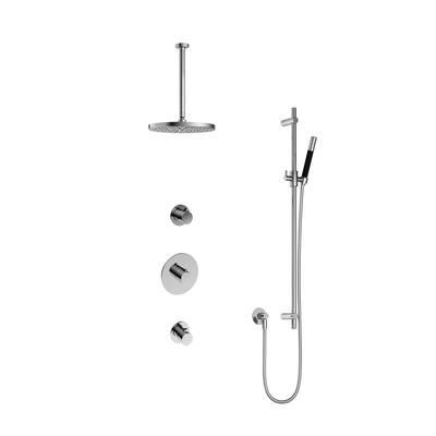 Hotbath Cobber IBS20 Regendoucheset - inbouw - 30cm plafondarm - 30cm ronde hoofddouche - staafhanddouche - glijstang - hoogglans chroom