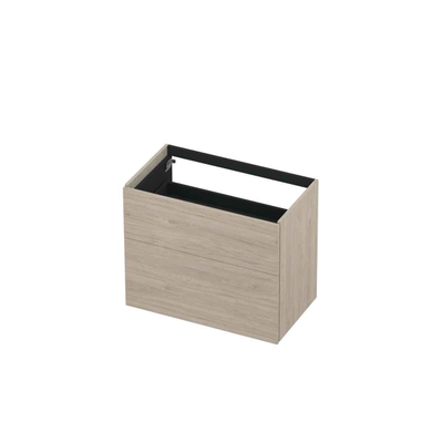 INK Wastafelonderkast - 80x45x65cm - 2 lades - push to open - MFC - Ivoor eiken