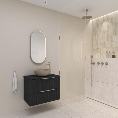INK SP28 miroir - 40x4x80cm ovale dans cadre en acier incl dir LED - chauffage - changement de couleur - dimmable et interrupteur - inox brossé