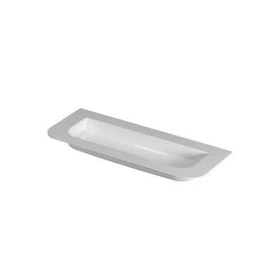 INK Fora Lavabo - 120x45x1.7cm - sans trou de robinet - coins arrondis - porcelaine - blanc brillant