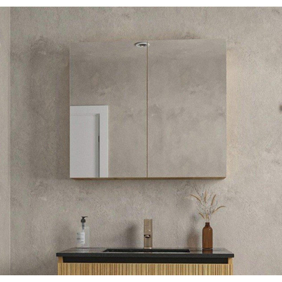 FugaFlow Eccelente Arredo armoire de toilette 80x70cm bois caramel