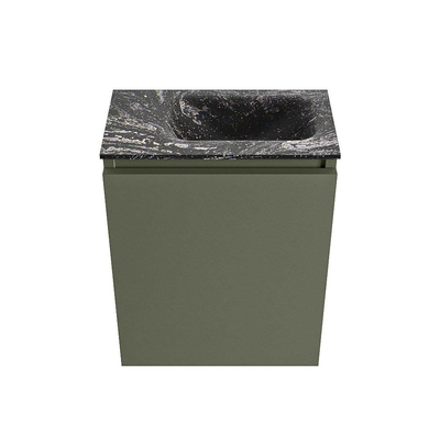 MONDIAZ TURE-DLUX Meuble WC 40 cm Army. EDEN vasque Lava position à droite. Sans trou de robinet.