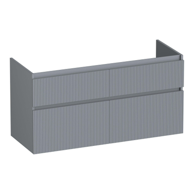 BRAUER Delight Wavy wastafelonderkast 120 4 softclose lades - greeploos - 2 sifon uitsparingen - mat grijs
