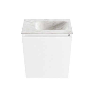 MONDIAZ TURE-DLUX 40cm toiletmeubel Talc. EDEN wastafel Ostra positie rechts. Met 1 kraangat.