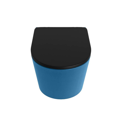 MONDIAZ LAVIE WC suspendu - 36x53cm - sans bride - Urban (noir) - softclose - quick-release - abattant WC - Jeans (bleu)