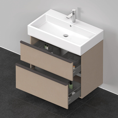 Duravit D-neo Meuble sous vasque 78.4x44.2x62.5cm 2 tiroirs Lin mat