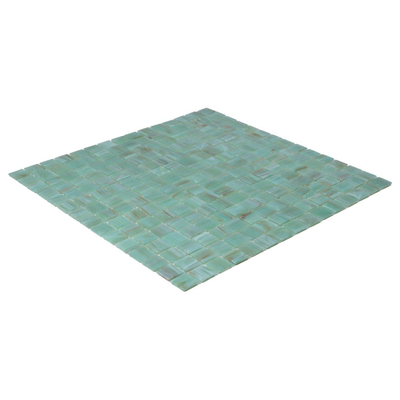 The Mosaic Factory Amsterdam Mozaïektegel - 32.2x32.2cm - wand en vloertegel - glans - aqua green