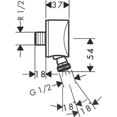 Hansgrohe Fixfit Raindance - select Air Fixfit S wandaansluitbocht 1/2 - hoogglans chroom