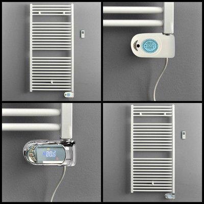 Instamat Robina radiateur électrique pour serviettes, h 1285 x l 600 mm, avec supports muraux, blanc standard