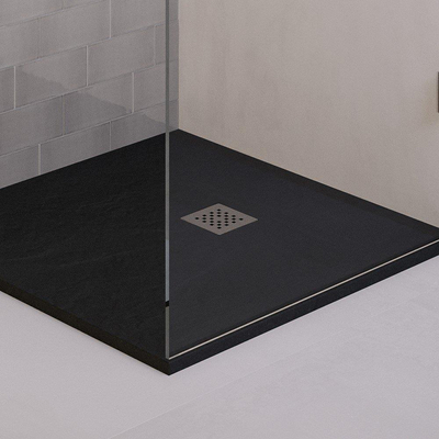 BRAUER Grille d'évacuation - 13.1x13.1x1cm - Acier inoxydable brossé