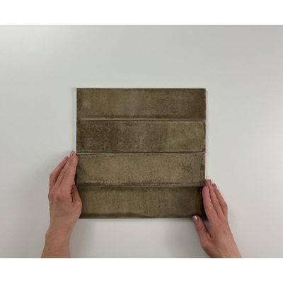 ÉCHANTILLON Terravito Dalmira carreau mural - 7,5x30cm - Rectangle - 8,6mm - Moka