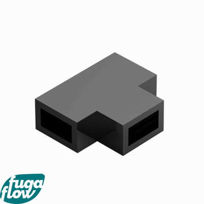 FugaFlow Efficiente Vetro Pièce de raccordement T pour combiner barres de renforts de paroi fixe et latérale Noir