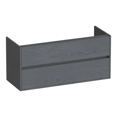 BRAUER Adore wastafelonderkast - 120x46x55cm - 2 softclose lades - greeploos - 2 sifon uitsparingen - Timber Grey