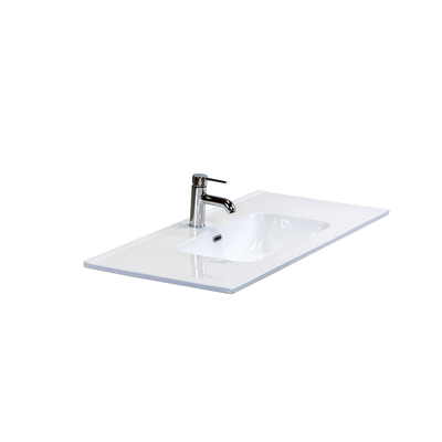 HR badmeubelen Cover Lavabo - 101x46,5x1,8cm - 1 trou de robinet - céramique blanc