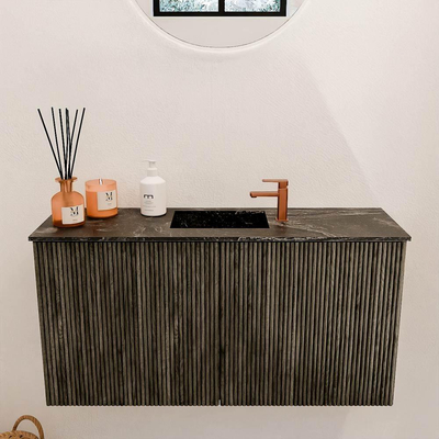 Mondiaz JOYA-DLUX 80cm toiletmeubel - kleur Shadow - Wastafel FAYE positie Midden 1 kraangat kleur Lava.