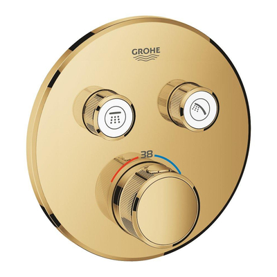 Grohe SmartControl Mitigeur thermostatique encastré - 3 boutons - rond - Cool Sunrise