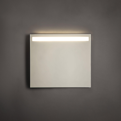 Adema Squared badkamerspiegel 80x70cm met bovenverlichting LED met spiegelverwarming en sensor schakelaar