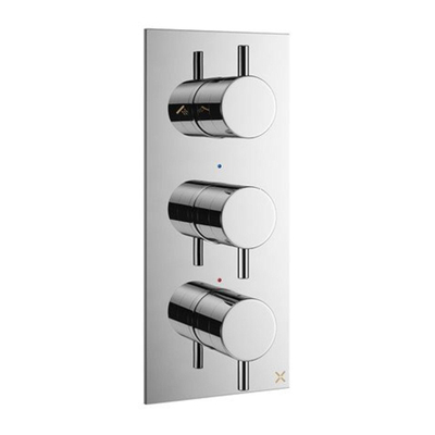 Crosswater MPRO mitigeur de baignoire encastré thermostatique 1 robinet d'arrêt 1 inverseur partie apparente 27.5X12cm chrome