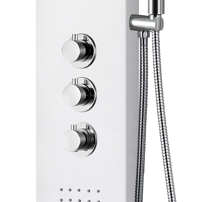 Aloni Panneau de douche - 160x46x20cm - douchette à main - jets de massage - bec verseur - blanc