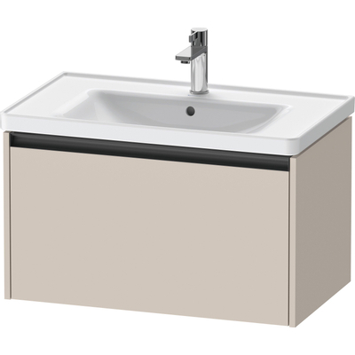Duravit Ketho.2 Wastafelonderbouwkast - met 1 lade - 78.4x45.5x44cm - met greep antraciet - taupe mat