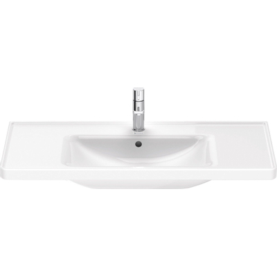 Duravit d-neo lavabo avec verre merveilleux 100.5x48x17cm 1 trou pour robinetterie rectangle céramique blanc