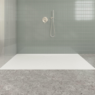 Villeroy & Boch Ecora douchebak - 170x90x3.5cm - afvoer lange zijde - stone white (wit)