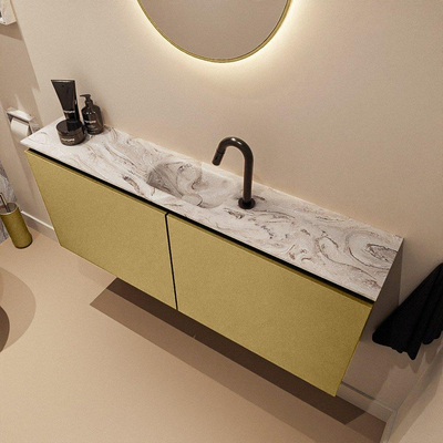 MONDIAZ TURE-DLUX 120cm toiletmeubel Oro. EDEN wastafel Glace positie midden. Met 1 kraangat.