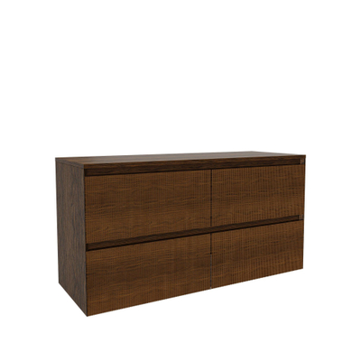 Saniclass Holz Atelier Badkamermeubelset - 120x45x60cm - topblad - zonder kraangaten - 2 lades - Walnut pure