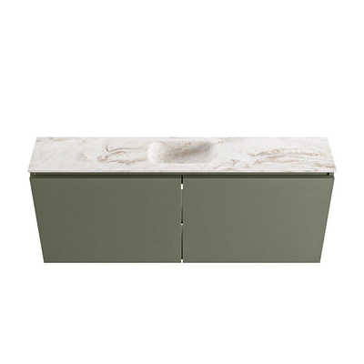 MONDIAZ TURE-DLUX 120cm toiletmeubel Army. EDEN wastafel Frappe positie midden. Zonder kraangat.