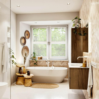 Mondiaz VICA meuble sous lavabo de salle de bains - 90cm - 2 tiroirs - lavabo Moon Talc - sans trou de robinet - Chai