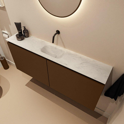 MONDIAZ TURE-DLUX 120cm toiletmeubel Rust. EDEN wastafel Opalo positie midden. Zonder kraangat.