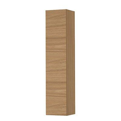 INK Badkamerkast - 36x37x169cm - 1 deur - greeploos of tbv grepen - 4 glazen planchettes - blank eiken