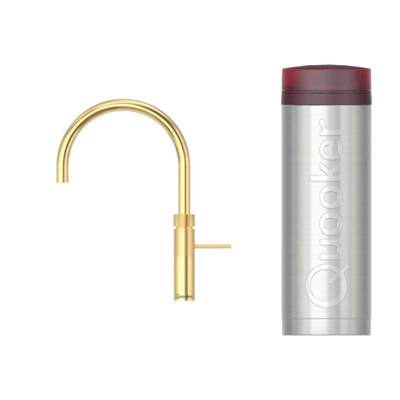 Quooker BE Fusion Round kokendwaterkraan - draaibare uitloop - PRO3 reservoir - Warm / kokend water - Verguld glans