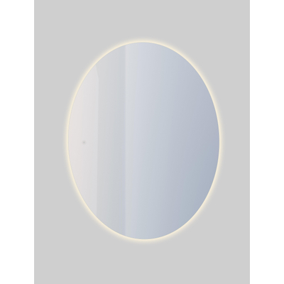 Saniclass Oval miroir – ovale – 60 x 80 cm – LED indirecte tout autour – chauffage de miroir – Argent