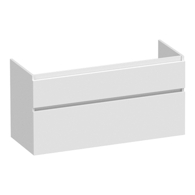 BRAUER Delight meuble sous-lavabo - 120x46x60cm - 2 tiroirs à fermeture douce - sans poignées - 2 découpes pour siphon - blanc brillant