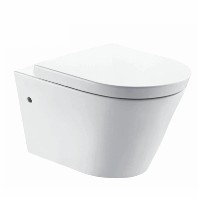 Praya Flow Wiesbaden WC suspendu sans bride avec Nano 55cm à fond creux blanc