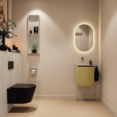 MONDIAZ TURE-DLUX 40cm toiletmeubel Oro. EDEN wastafel Opalo positie links. Zonder kraangat.