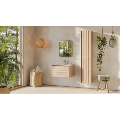 Differnz Elin Meuble sous lavabo - 60x35.5x45.8cm - chêne clair