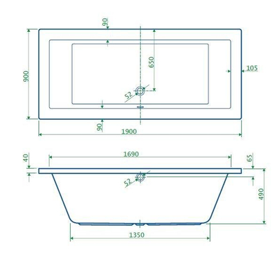 Best Design Lounge 190 bad 190x90x49cm