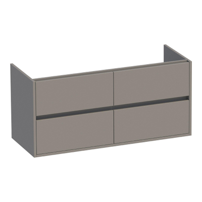 BRAUER Adore wastafelonderkast - 120x46x55cm - 4 softclose lades - greeploos - 2 sifon uitsparingen - mat taupe