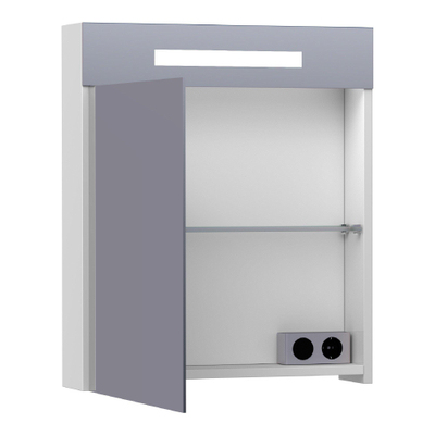 BRAUER Promise Deluxe spiegelkast – 80x70x15 cm – directe LED – 2 deuren, dubbelzijdige spiegeldeuren – Wit mat