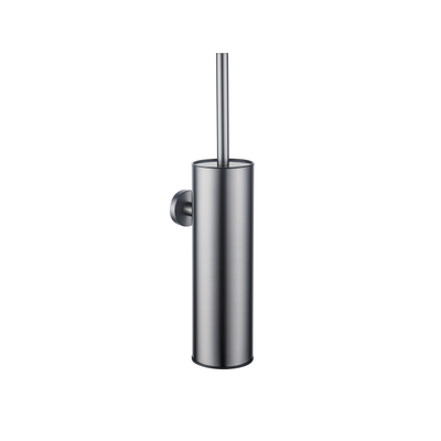 Fortifura Calvi toiletborstelhouder - gesloten model - wand - rond - PVD - geborsteld gunmetal (antraciet)