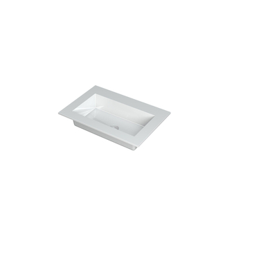 INK Kraft wastafel - 70x45x1cm - 1 wasbak - 0 kraangaten - wit glans