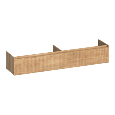 BRAUER Embrace Wavy wastafelonderkast 200 2 softclose lades - greeploos - 2 sifon uitsparingen - Forest Tan
